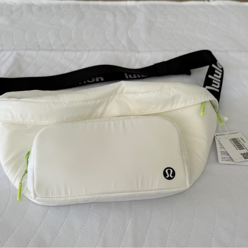 lululemon athletica White Belt Bag with Neon Accents
